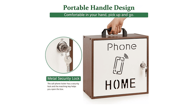 Caja Organizadora Para 33 Celulares Con Cerradura Madera Café 5