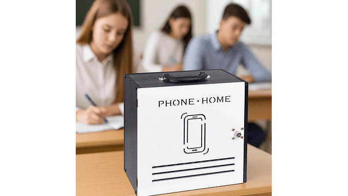 Caja Organizadora Para 33 Celulares Con Cerradura  Madera 3