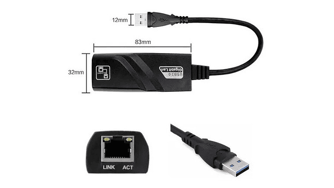 Adaptador Ethernet Usb 3.0 Lan Rj45 Gigabit 1000mbps Para Windows Mac Linux 7