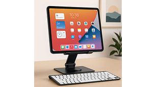 Soporte Giratorio Metálico 360° Para Smartphone Y Tablet | Base Ajustable Y Elevadora De Aluminio | Compatible Con Tablets, Teléfonos Celulares, iPad, Portátiles Y Más | Antideslizante Y Ergonómico