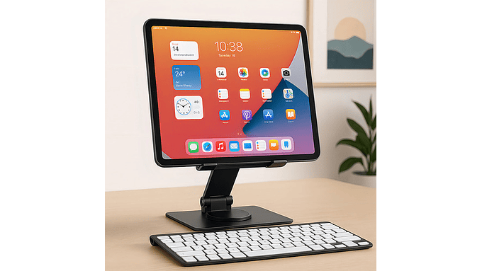 Soporte Giratorio Metálico 360° Para Smartphone Y Tablet | Base Ajustable Y Elevadora De Aluminio  1