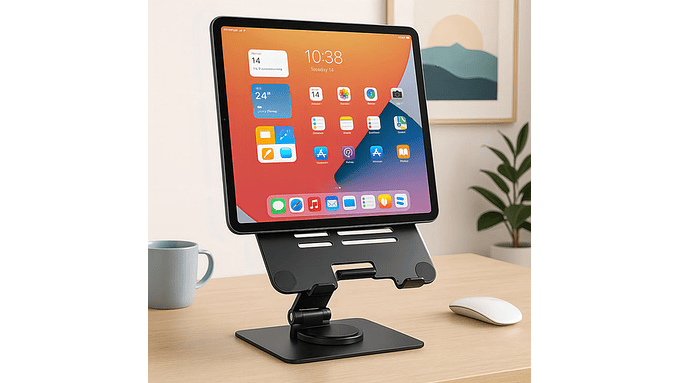 Soporte Giratorio Metálico 360° Para Smartphone Y Tablet | Base Ajustable Y Elevadora De Aluminio  2