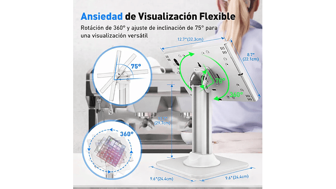Soportes Para Tabletas Abovetek Th-318b Negro, 9.7 A 10.5 6