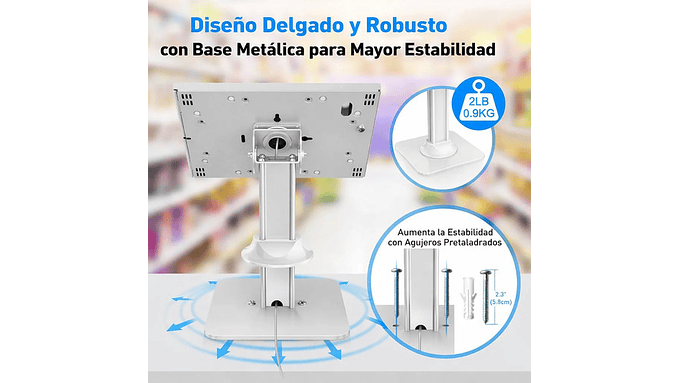 Soportes Para Tabletas Abovetek Th-318b Negro, 9.7 A 10.5 8