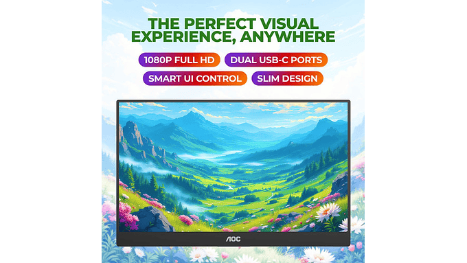 Monitor Aoc Con Pantalla De 15.6  60hz Y Resolución Full Hd 5