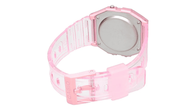 Reloj Casio Cuarzo Rosa Con Correa De Resina F-91ws-4cf 4