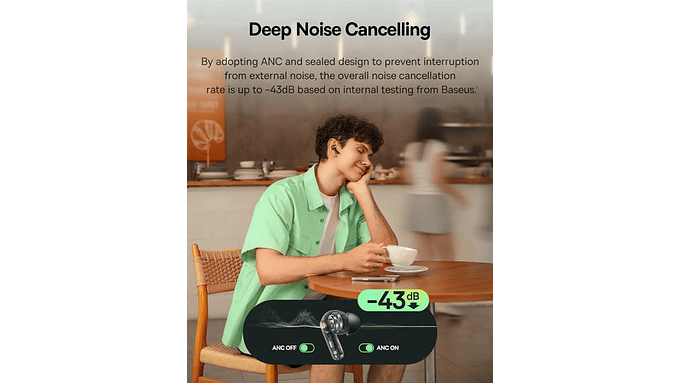 Auriculares Híbridos Baseus Bp1 Nc Con Cancelación De Ruido 2