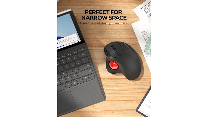 Ratón Trackball Inalámbrico Nulea M501 Recargable Ergonómico 2