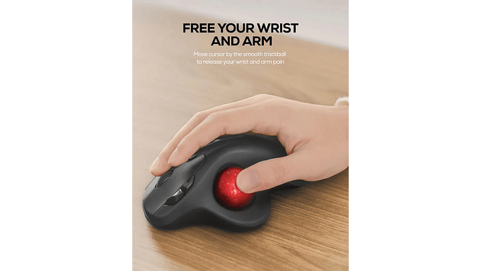 Ratón Trackball Inalámbrico Nulea M501 Recargable Ergonómico 3