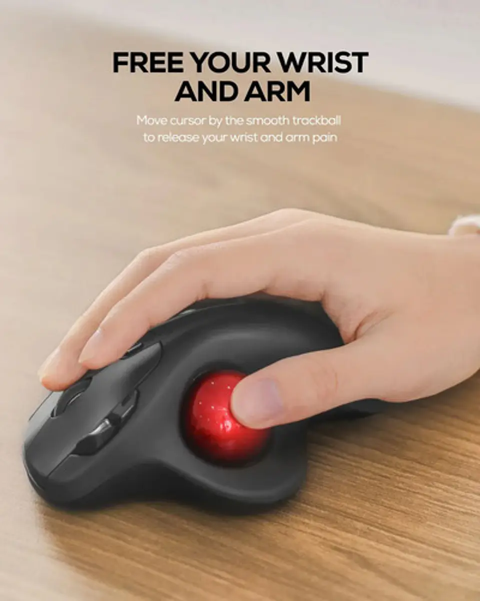 Ratón Trackball Inalámbrico Nulea M501 Recargable Ergonómico 3