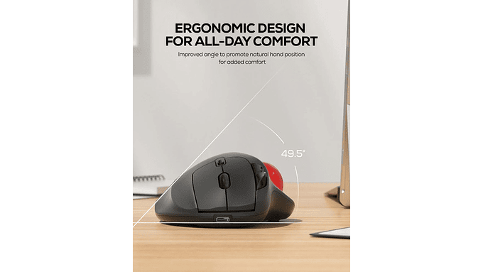 Ratón Trackball Inalámbrico Nulea M501 Recargable Ergonómico 4