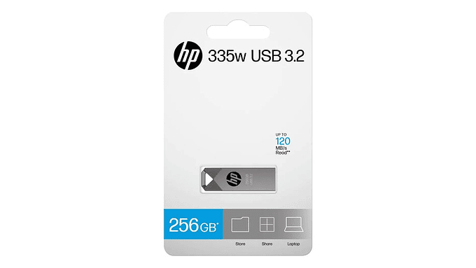 Pendrive Hp 256gb Usb 3.2 120mb/s Metálico Compacto 5