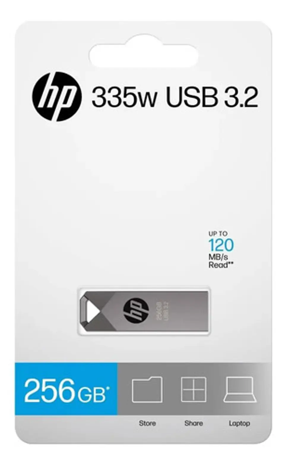 Pendrive Hp 256gb Usb 3.2 120mb/s Metálico Compacto 5