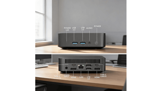 Mini Pc Intel N5095 Sin Ram Ni Disco Wifi 6 Dual 4k 3