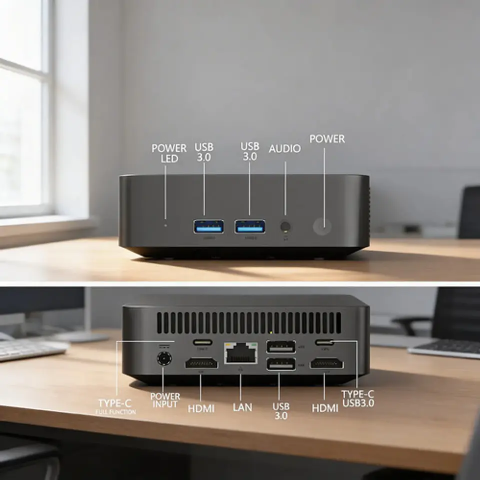 Mini Pc Intel N5095 Sin Ram Ni Disco Wifi 6 Dual 4k 3