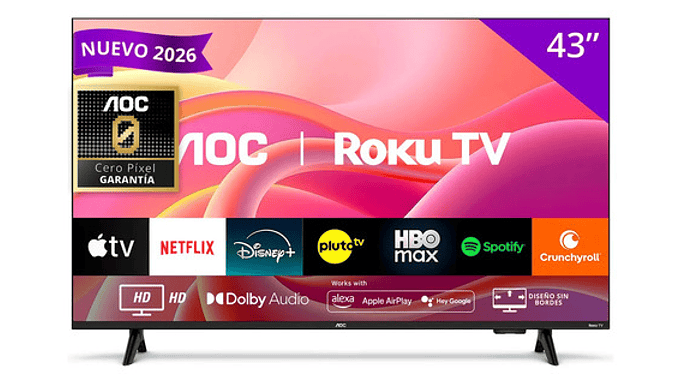 Televisor Smart Tv 43s5155 Fhd Led 43 Roku Negro Aoc 220v 1