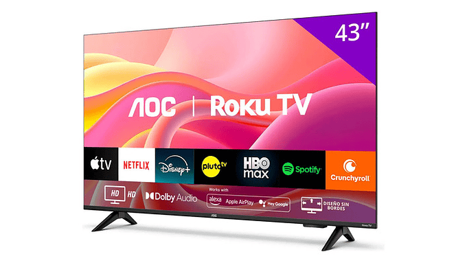 Televisor Smart Tv 43s5155 Fhd Led 43 Roku Negro Aoc 220v 2