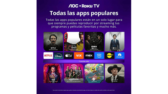 Televisor Smart Tv 43s5155 Fhd Led 43 Roku Negro Aoc 220v 5