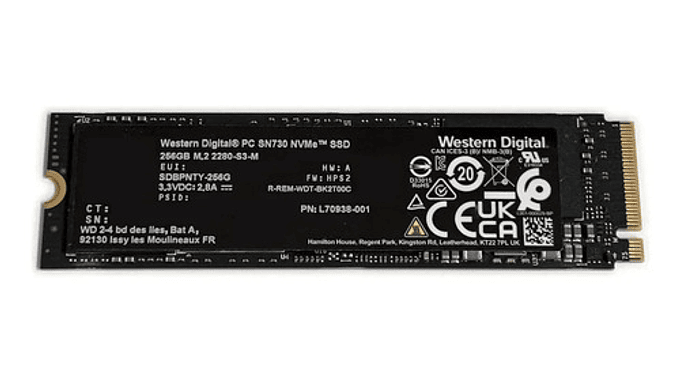 Ssd Western Digital Sn730 256gb Pcie Gen3 X4 Nvme Granel 1