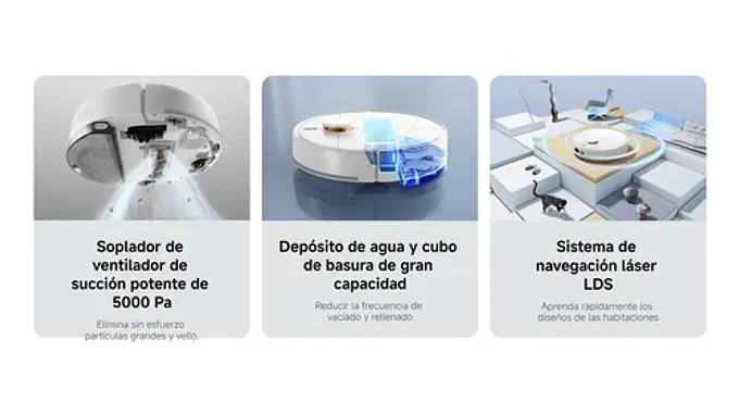 Xiaomi Robot Vacuum S40c Blanco  5000 Pa, Navegación Láser Lds 360°, Aspira Y Friega, Control Por Wifi, Compatible Con Alexa/google 7