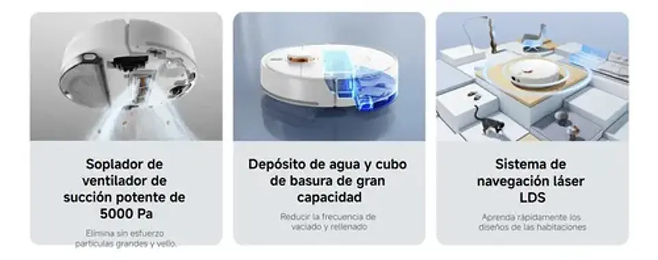 Xiaomi Robot Vacuum S40c Blanco  5000 Pa, Navegación Láser Lds 360°, Aspira Y Friega, Control Por Wifi, Compatible Con Alexa/google 7