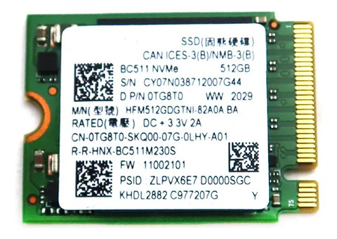 Ssd Nvme 512gb M.2 2230 Pcie Gen3 X4 Hynix Oem Granel