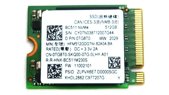 Ssd Nvme 512gb M.2 2230 Pcie Gen3 X4 Hynix Oem Granel 1