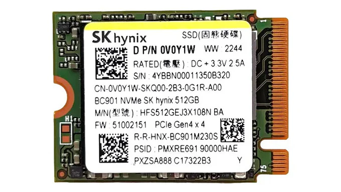 Ssd Nvme 512gb M.2 2230 Pcie Gen4 X4 Oem Granel 1