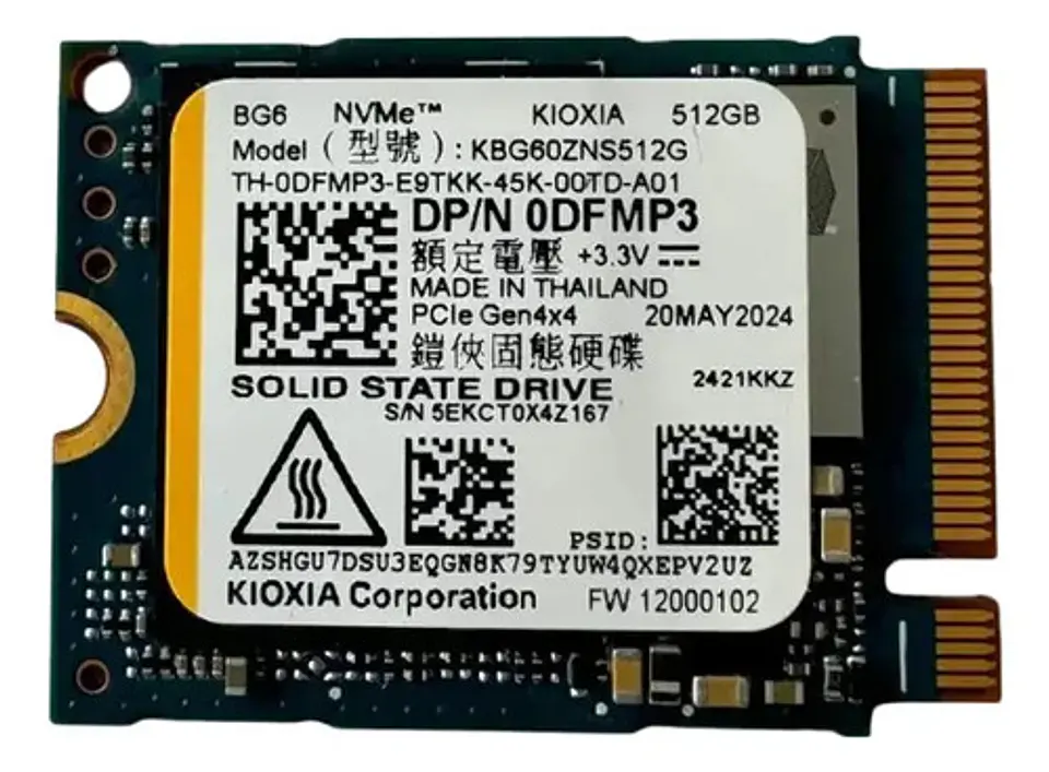 Ssd Nvme 512gb M.2 2230 Pcie Gen4 X4 Kioxia Bg5 Oem 2