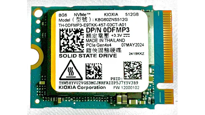 Ssd Nvme 512gb M.2 2230 Pcie Gen4 X4 Kioxia Bg5 Oem 8