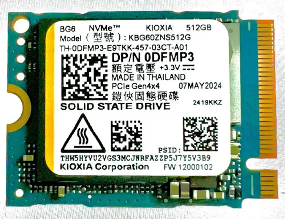 Ssd Nvme 512gb M.2 2230 Pcie Gen4 X4 Kioxia Bg5 Oem 8