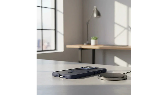 Funda Matte Magnetica Compatible Con iPhone 15 Pro Max Azul 4