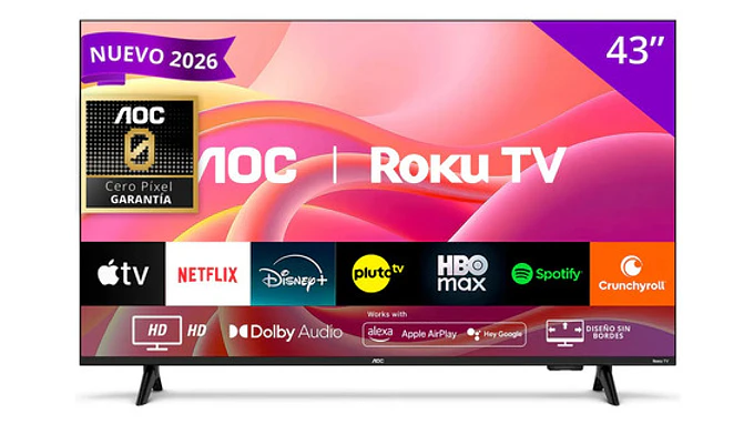 Smart Tv 43s5155 Fhd Led 43 Roku Negro 220v Aoc 1