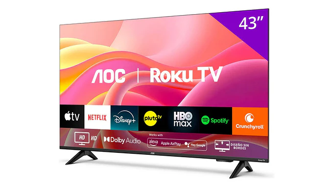 Smart Tv 43s5155 Fhd Led 43 Roku Negro 220v Aoc 2