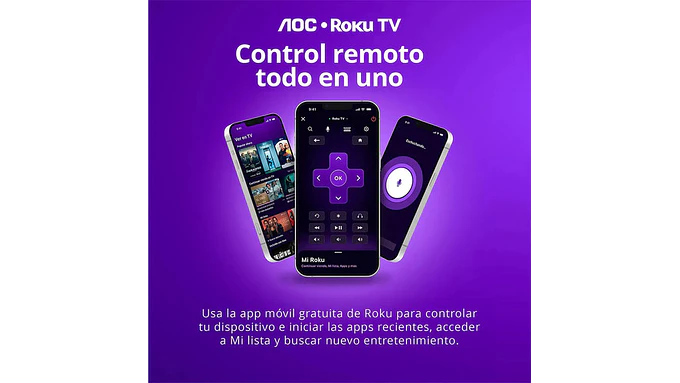 Smart Tv 43s5155 Fhd Led 43 Roku Negro 220v Aoc 4