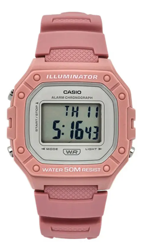 Reloj Deportivo Casio W-218hc-4av Rosa Gris