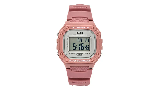 Reloj Deportivo Casio W-218hc-4av Rosa Gris 1
