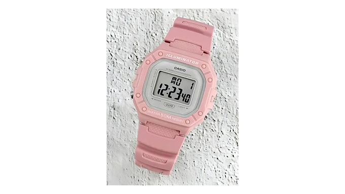 Reloj Deportivo Casio W-218hc-4av Rosa Gris 6