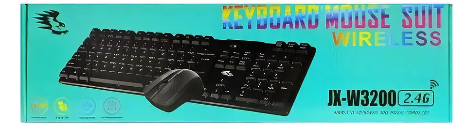 Kit Mouse Teclado Inalámbricos Jx-w3200 Membrana Ergonómico 1