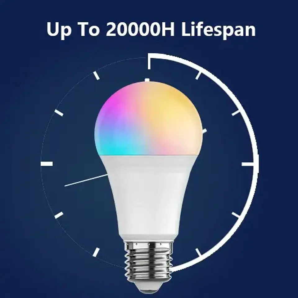Ampolleta Inteligente Led Wifi Bluetooth App Rgb 10w 1pcs Multicolor 5
