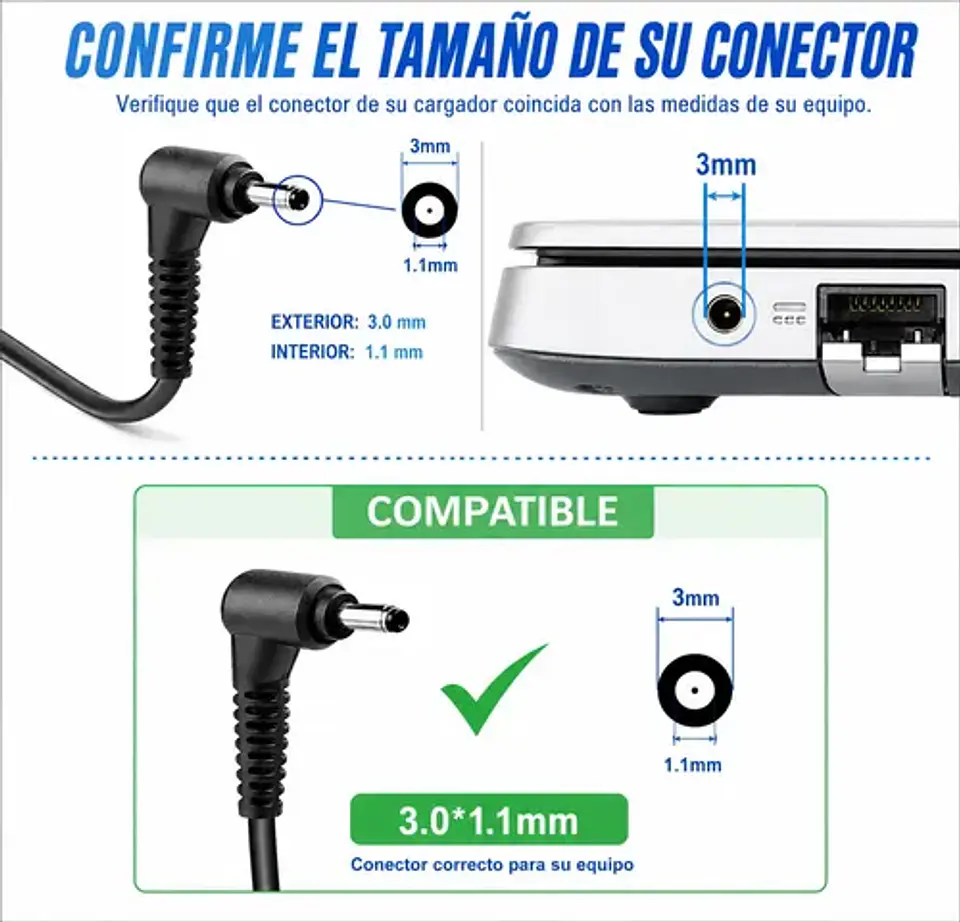 Cargador Compatible Acer Aspire A315-34/58 19v 2.37a Negro 2