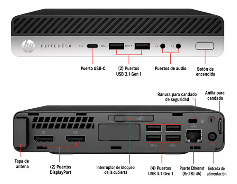 Mini Pc Hp Elitedesk 800 G3 I3-6100t 3.2 512gb Ssd 8gb Ram 5