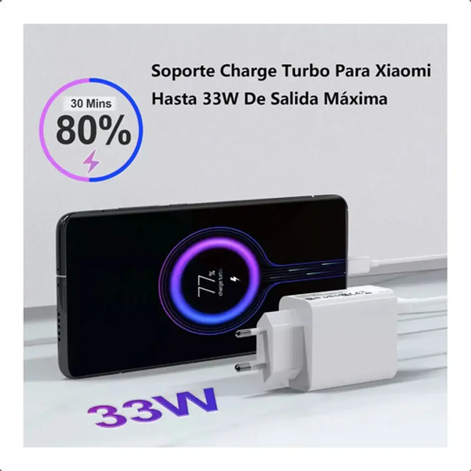 Cargador Xiaomi 33w Charging Turbo Combo Type-a Con Cable 4