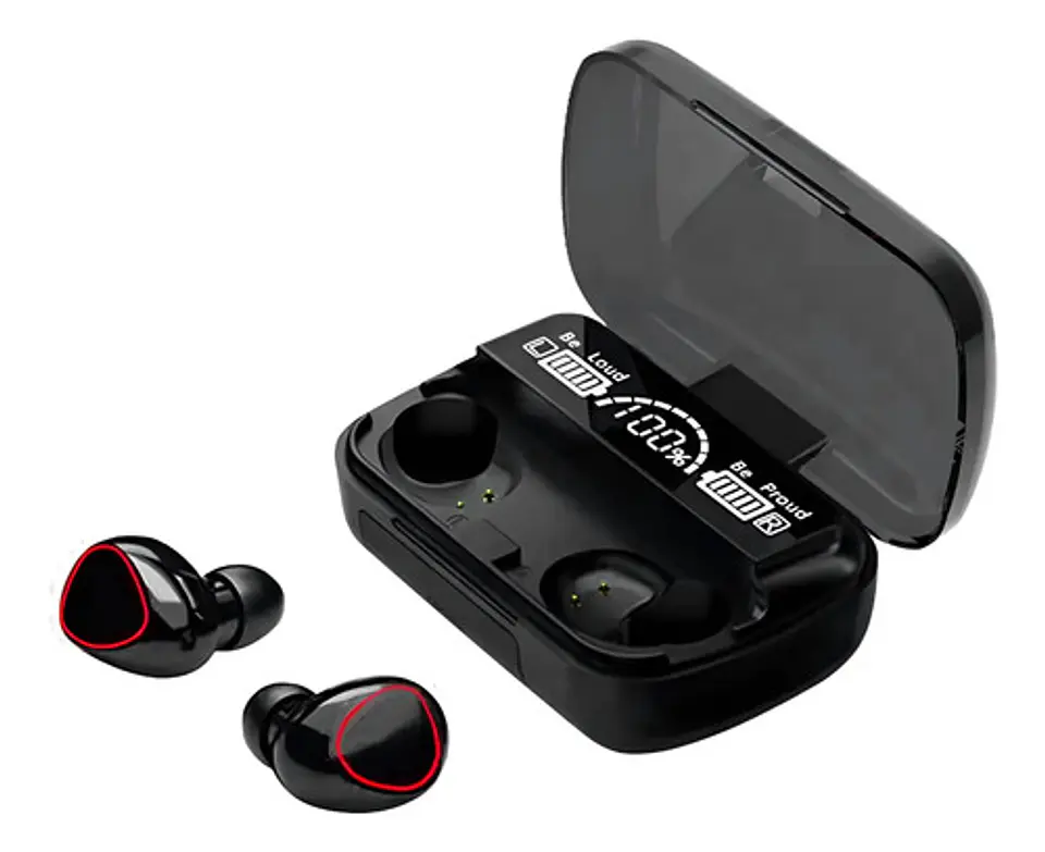 Audífonos Inalámbricos Bluetooth V5.1 M10 Powerbank 2000 Color Negro Color De La Luz Blanco 4
