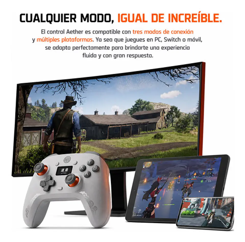 Control Gamer Inalámbrico Lcd 1000hz Pc Switch Android Ios 4