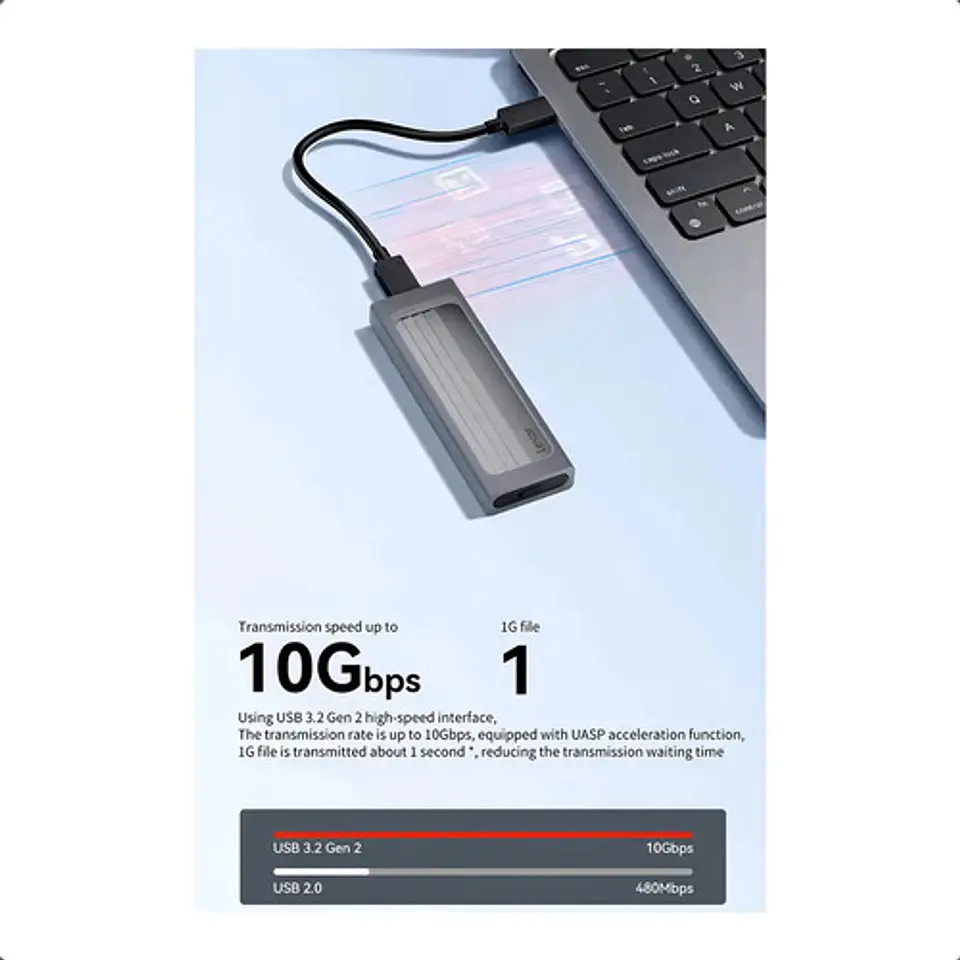 Cofre Case Lexar Usb-c Ssd M.2 Nvme Usb-3.2 Aluminio 10gbs 8