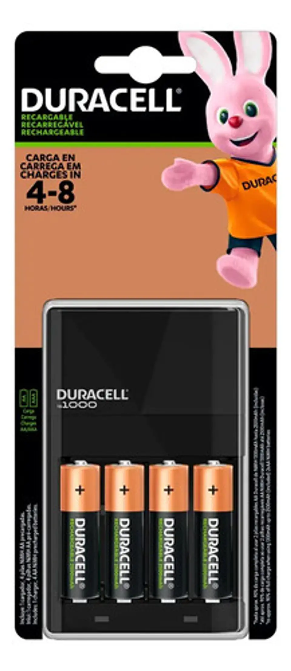 Cargador Pilas Recargables Duracell CEF-7 Aa Aaa C 4' Aa baterías 1