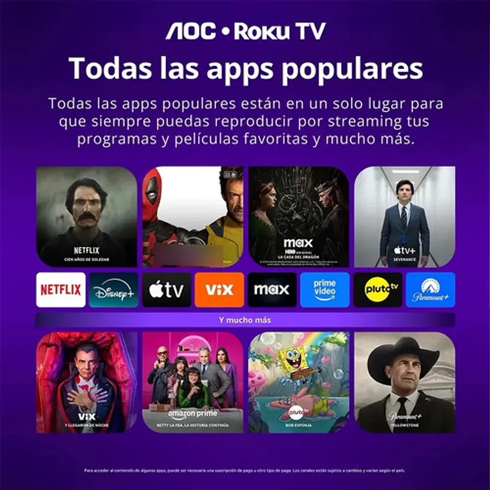 Smart Tv 43s5155 Fhd Led 43 Roku Negro 220v Aoc 5