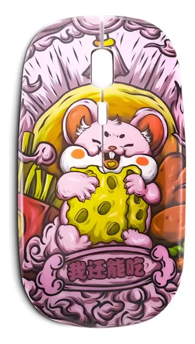 Mouse Inalámbrico Otaku Cheesy Munch Recargable Y Silencioso