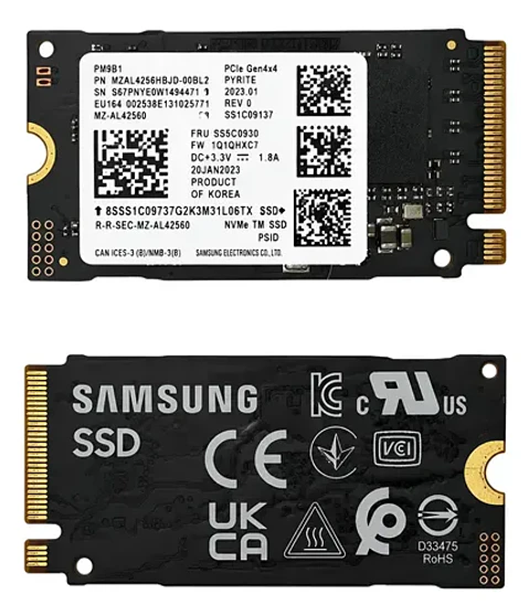 Disco Ssd M.2 Samsung Pm9b1 256gb Nvme Pcie 4.0 X4 2242